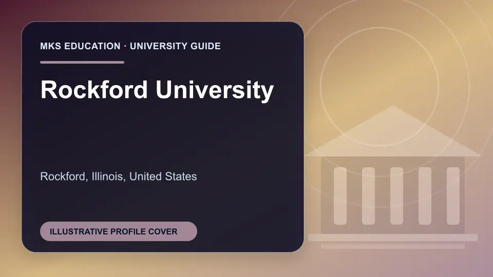 Illustrative MKS Education profile cover for Rockford University in the USA