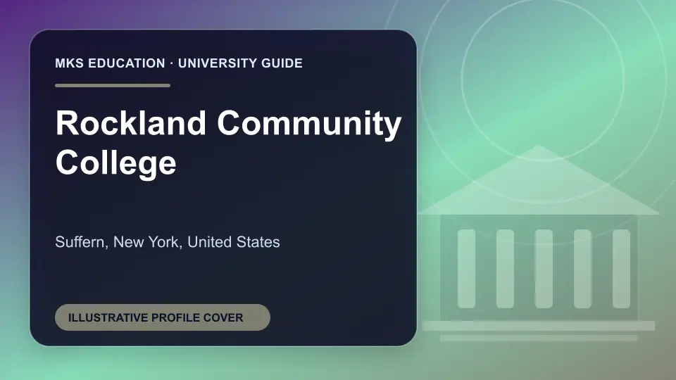 Illustrative MKS Education profile cover for Rockland Community College in the USA
