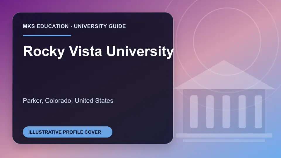 Illustrative MKS Education profile cover for Rocky Vista University in the USA