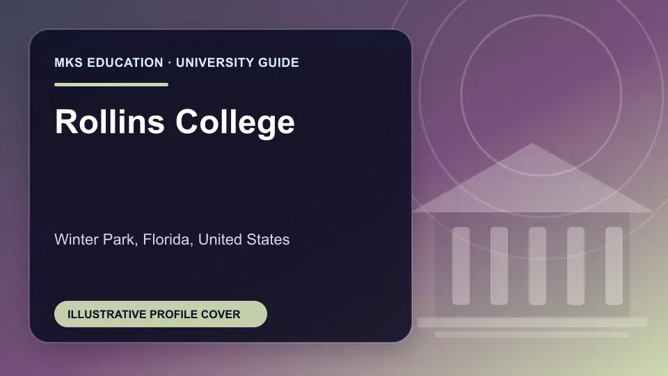 Illustrative MKS Education profile cover for Rollins College in the USA