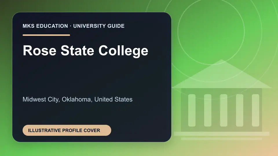 Illustrative MKS Education profile cover for Rose State College in the USA