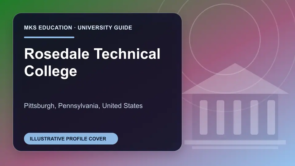 Illustrative MKS Education profile cover for Rosedale Technical College in the USA