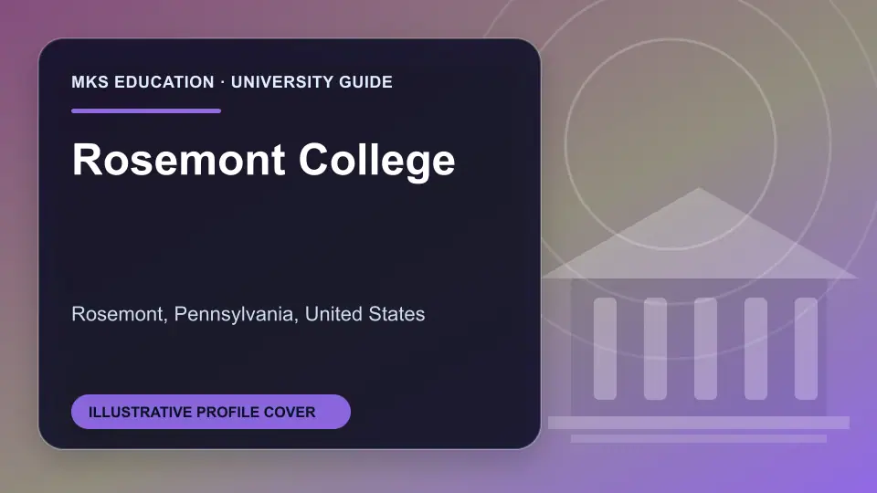 Illustrative MKS Education profile cover for Rosemont College in the USA