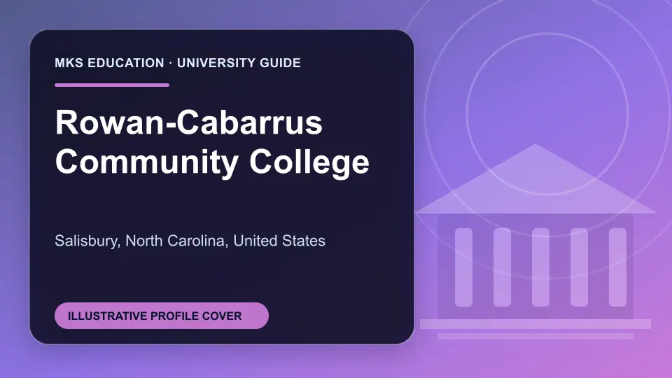 Illustrative MKS Education profile cover for Rowan-Cabarrus Community College in the USA