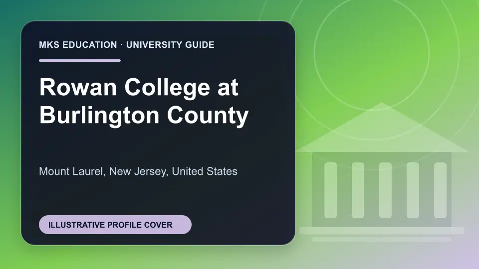 Illustrative MKS Education profile cover for Rowan College at Burlington County in the USA