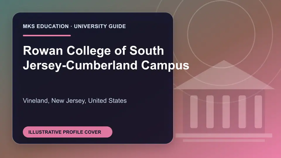 Illustrative MKS Education profile cover for Rowan College of South Jersey-Cumberland Campus in the USA
