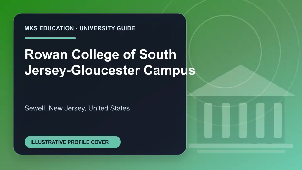 Illustrative MKS Education profile cover for Rowan College of South Jersey-Gloucester Campus in the USA