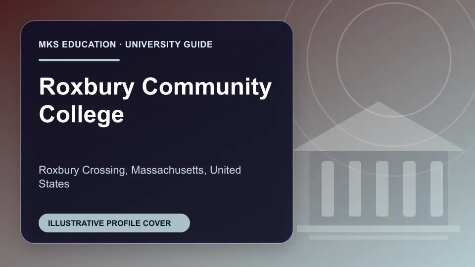 Illustrative MKS Education profile cover for Roxbury Community College in the USA