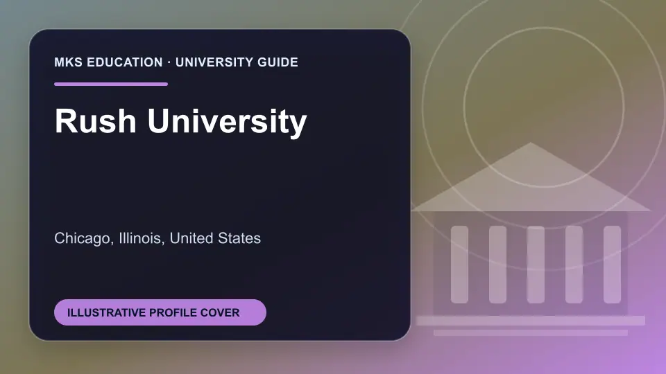 Illustrative MKS Education profile cover for Rush University in the USA