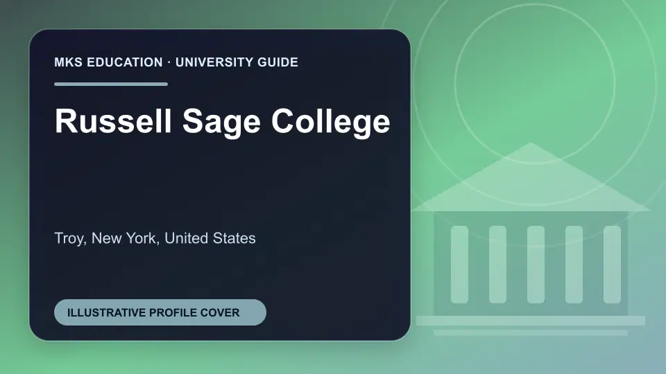 Illustrative MKS Education profile cover for Russell Sage College in the USA