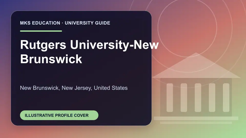 Illustrative MKS Education profile cover for Rutgers University-New Brunswick in the USA