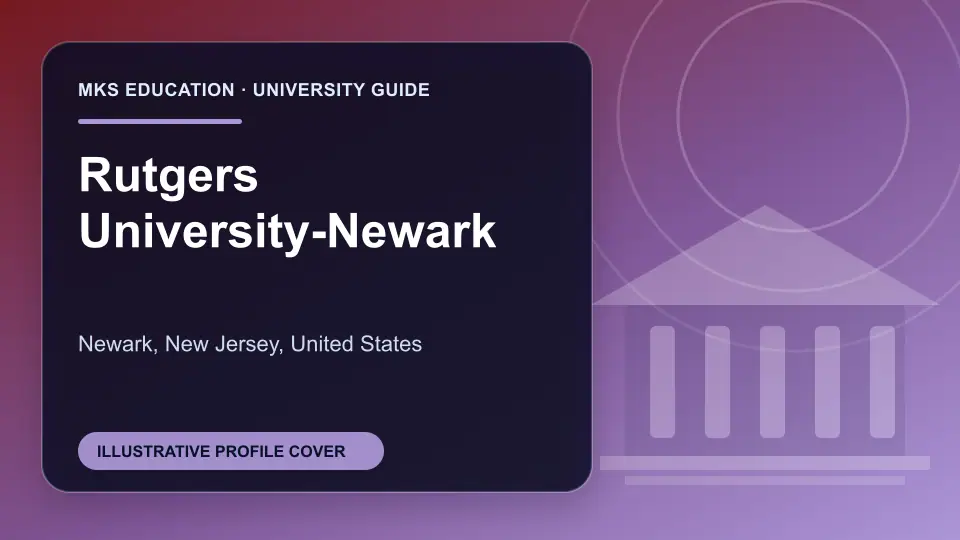Illustrative MKS Education profile cover for Rutgers University-Newark in the USA
