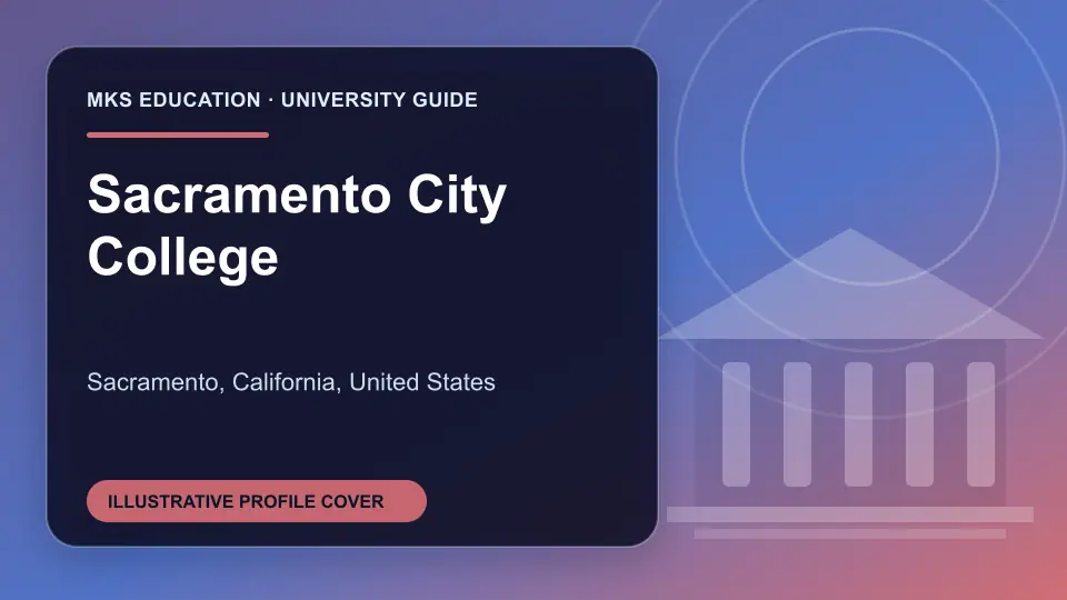 Illustrative MKS Education profile cover for Sacramento City College in the USA