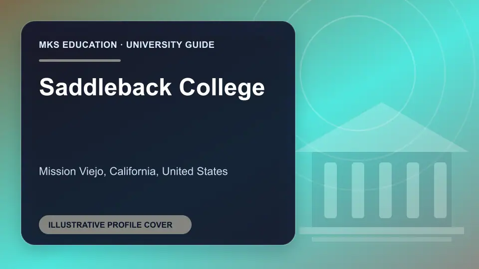 Illustrative MKS Education profile cover for Saddleback College in the USA