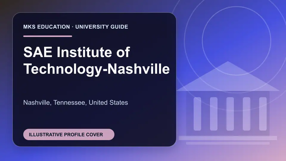 Illustrative MKS Education profile cover for SAE Institute of Technology-Nashville in the USA