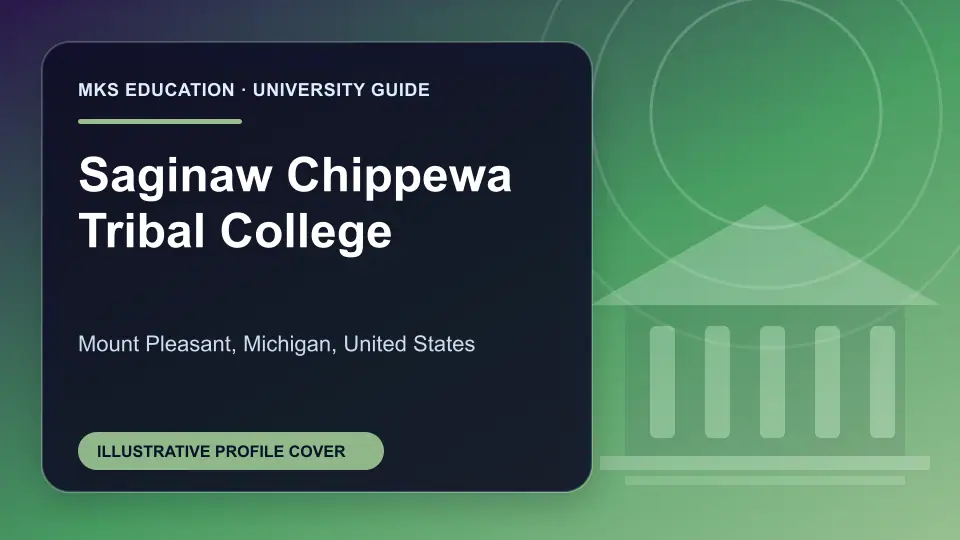 Illustrative MKS Education profile cover for Saginaw Chippewa Tribal College in the USA