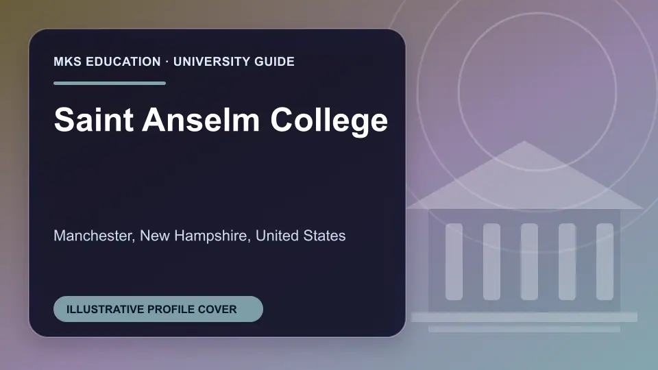 Illustrative MKS Education profile cover for Saint Anselm College in the USA
