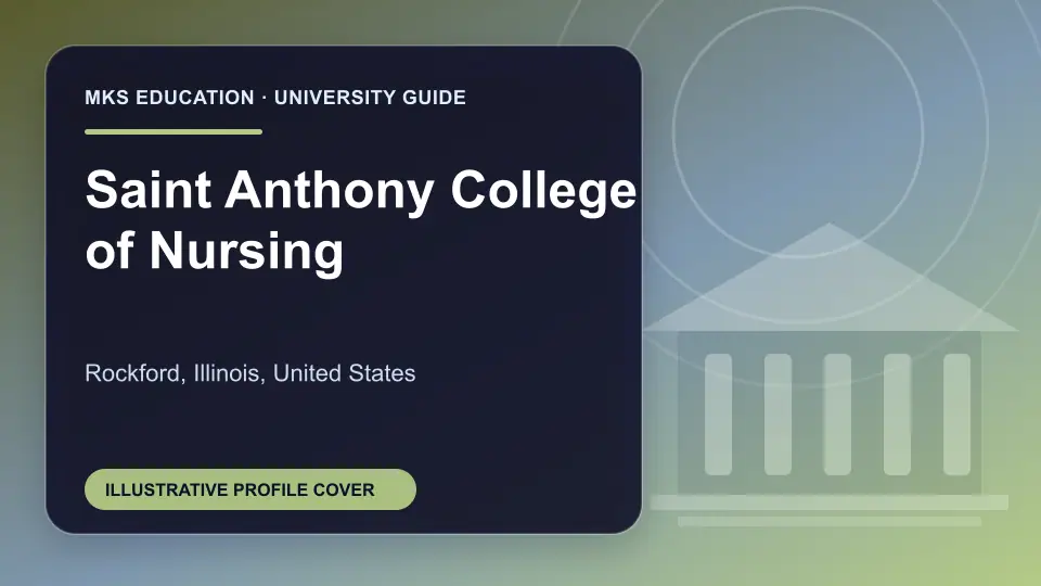 Illustrative MKS Education profile cover for Saint Anthony College of Nursing in the USA