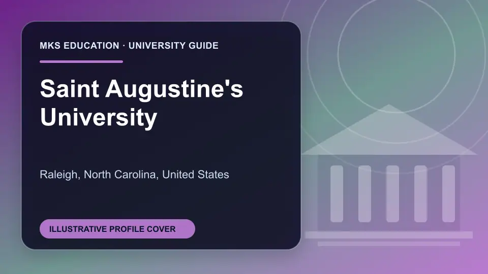 Illustrative MKS Education profile cover for Saint Augustine's University in the USA