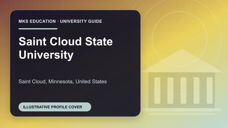 Illustrative MKS Education profile cover for Saint Cloud State University in the USA