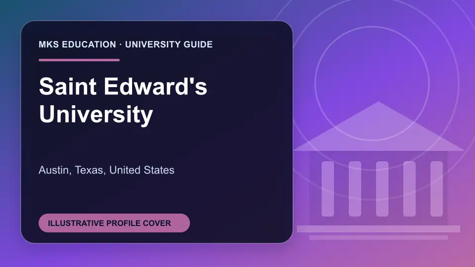 Illustrative MKS Education profile cover for Saint Edward's University in the USA