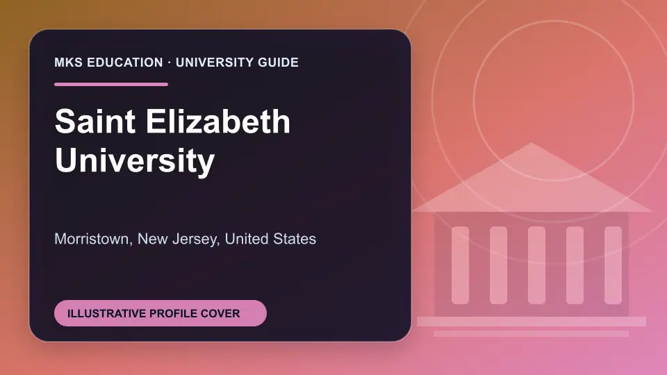 Illustrative MKS Education profile cover for Saint Elizabeth University in the USA