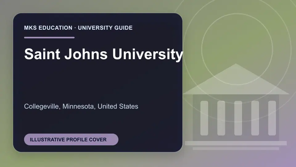 Illustrative MKS Education profile cover for Saint Johns University in the USA