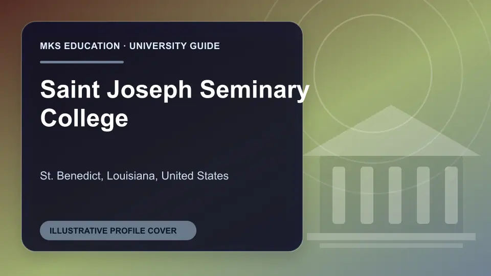 Illustrative MKS Education profile cover for Saint Joseph Seminary College in the USA
