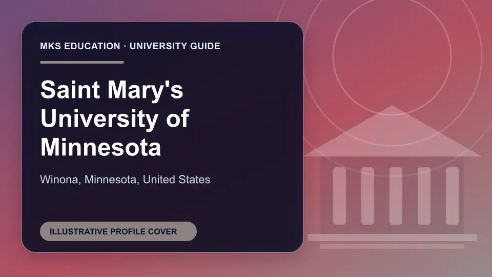 Illustrative MKS Education profile cover for Saint Mary's University of Minnesota in the USA