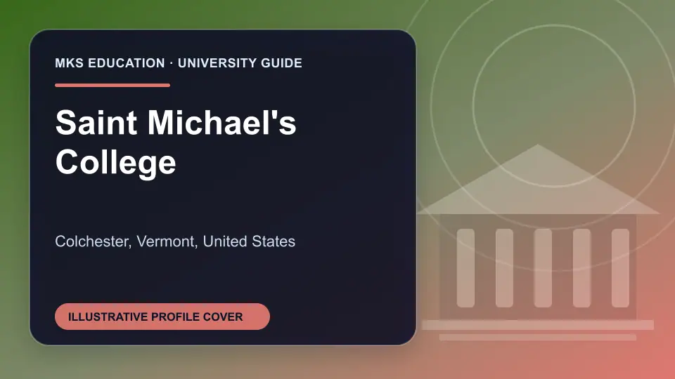 Illustrative MKS Education profile cover for Saint Michael's College in the USA