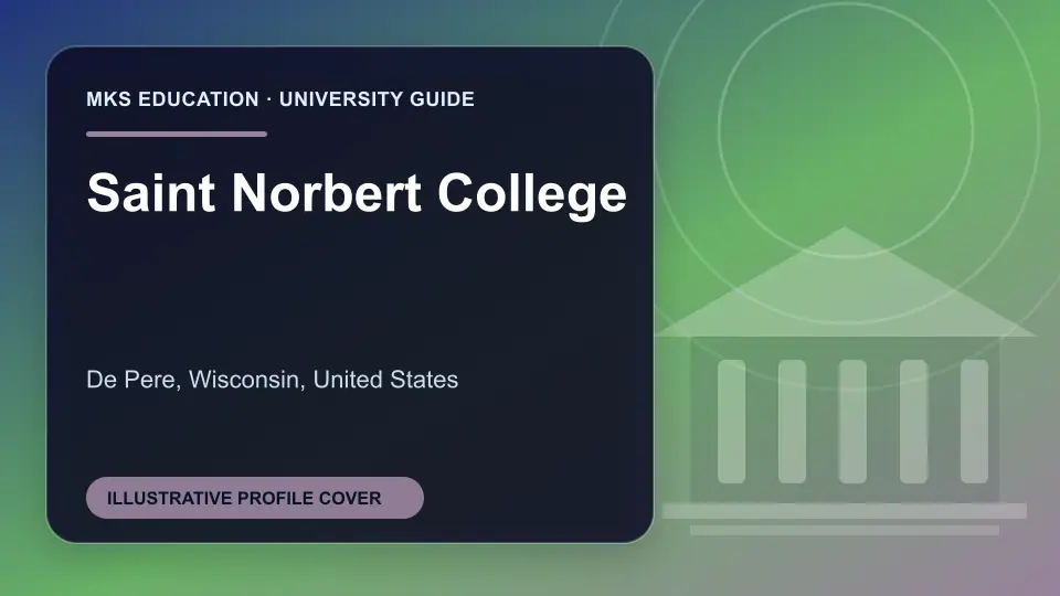 Illustrative MKS Education profile cover for Saint Norbert College in the USA