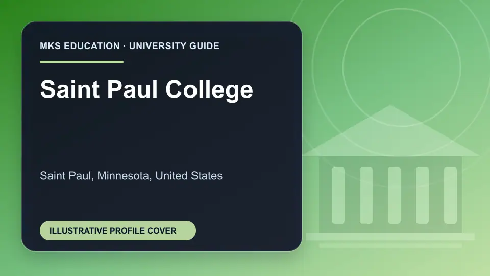 Illustrative MKS Education profile cover for Saint Paul College in the USA
