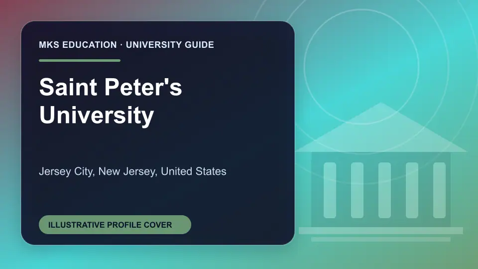 Illustrative MKS Education profile cover for Saint Peter's University in the USA