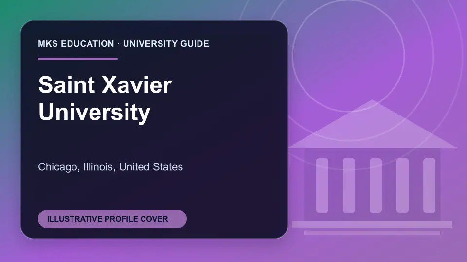 Illustrative MKS Education profile cover for Saint Xavier University in the USA
