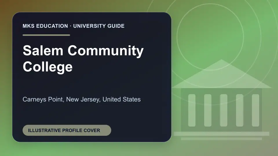 Illustrative MKS Education profile cover for Salem Community College in the USA