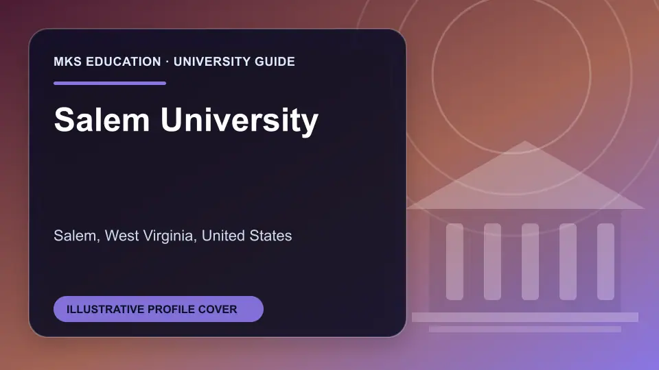Illustrative MKS Education profile cover for Salem University in the USA