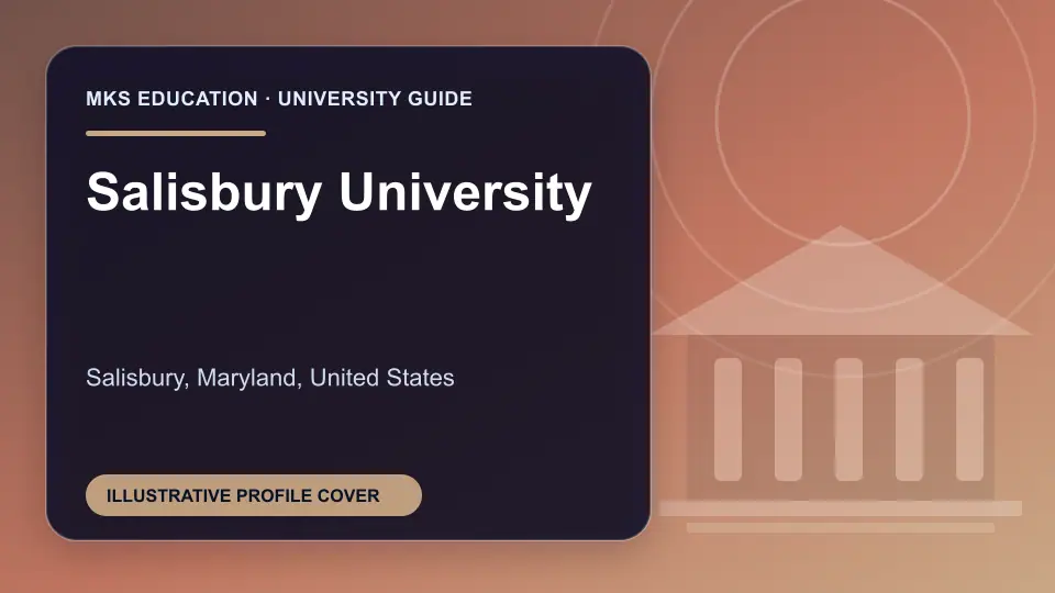 Illustrative MKS Education profile cover for Salisbury University in the USA