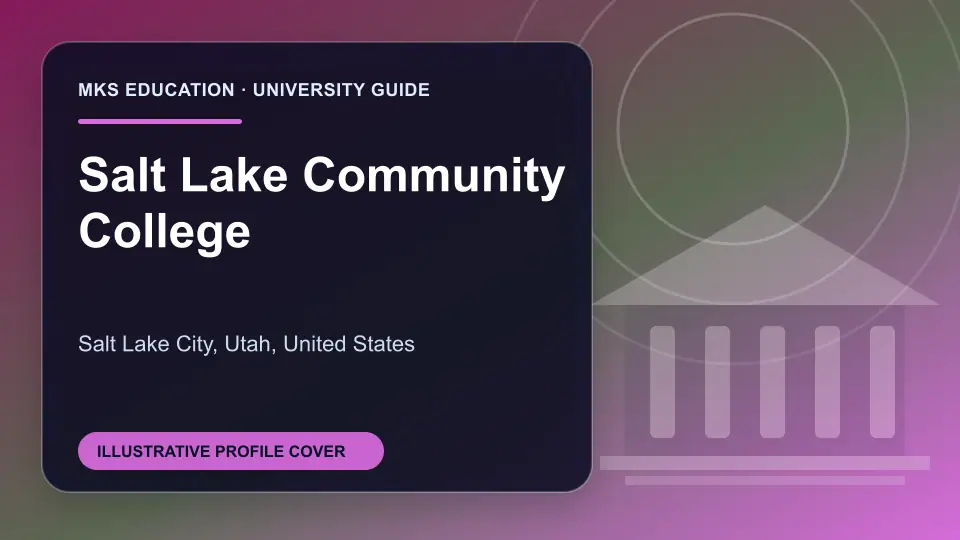 Illustrative MKS Education profile cover for Salt Lake Community College in the USA