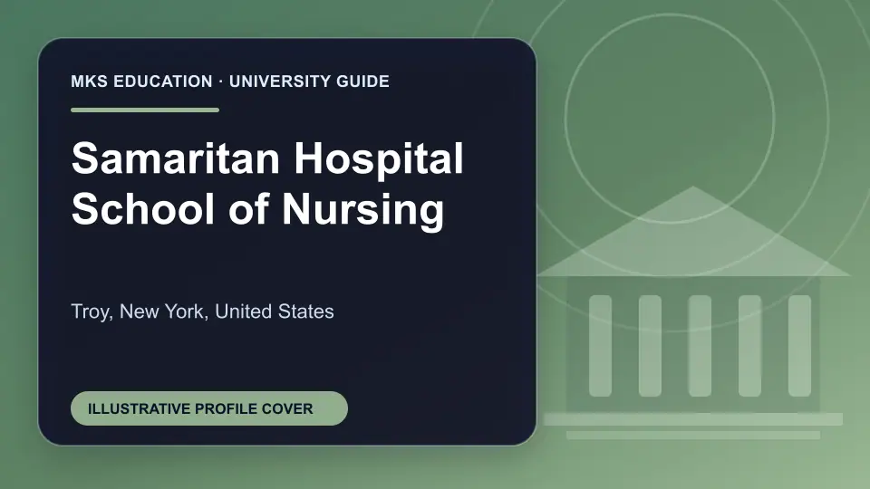Illustrative MKS Education profile cover for Samaritan Hospital School of Nursing in the USA
