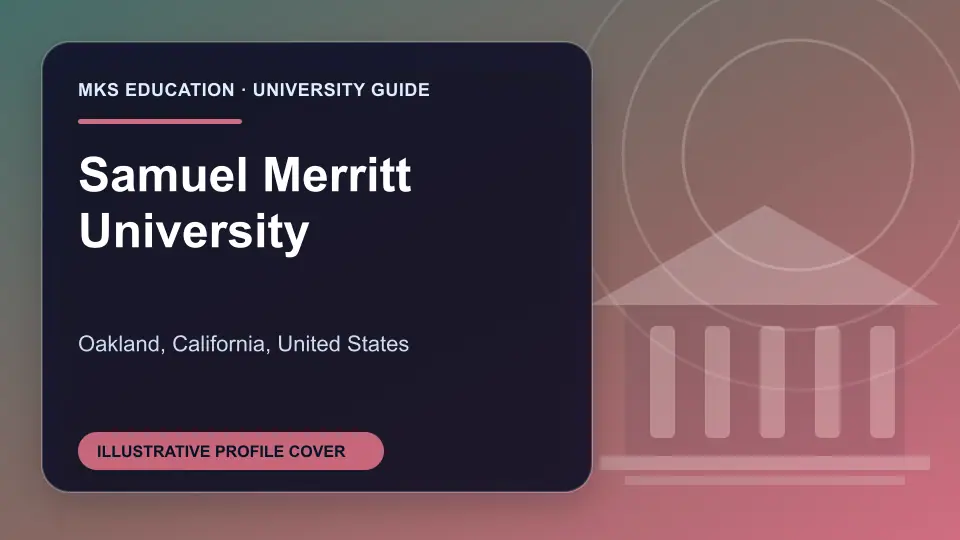 Illustrative MKS Education profile cover for Samuel Merritt University in the USA