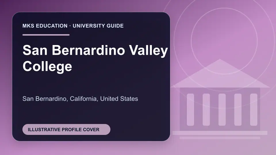 Illustrative MKS Education profile cover for San Bernardino Valley College in the USA