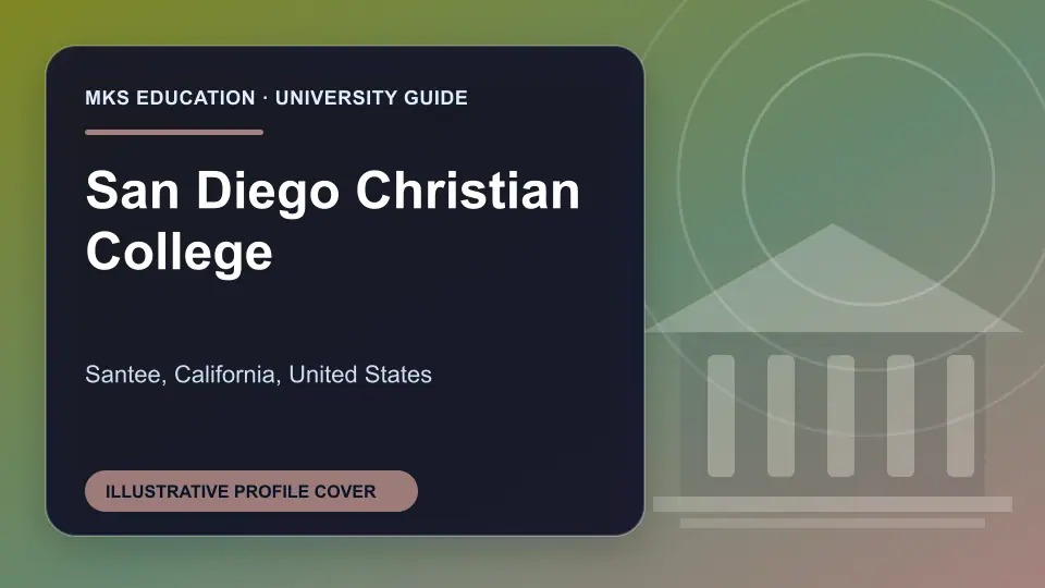 Illustrative MKS Education profile cover for San Diego Christian College in the USA