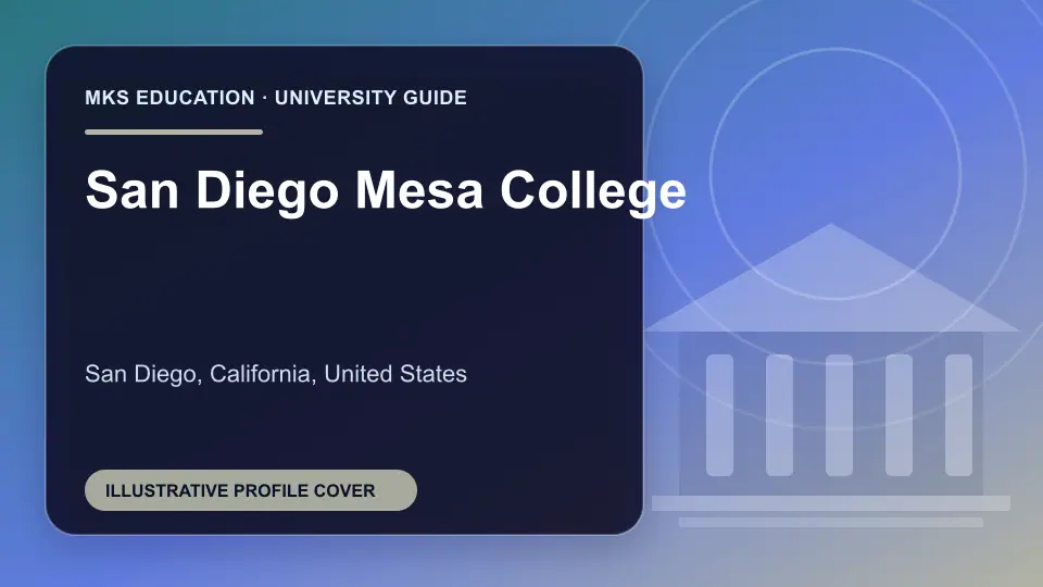 Illustrative MKS Education profile cover for San Diego Mesa College in the USA