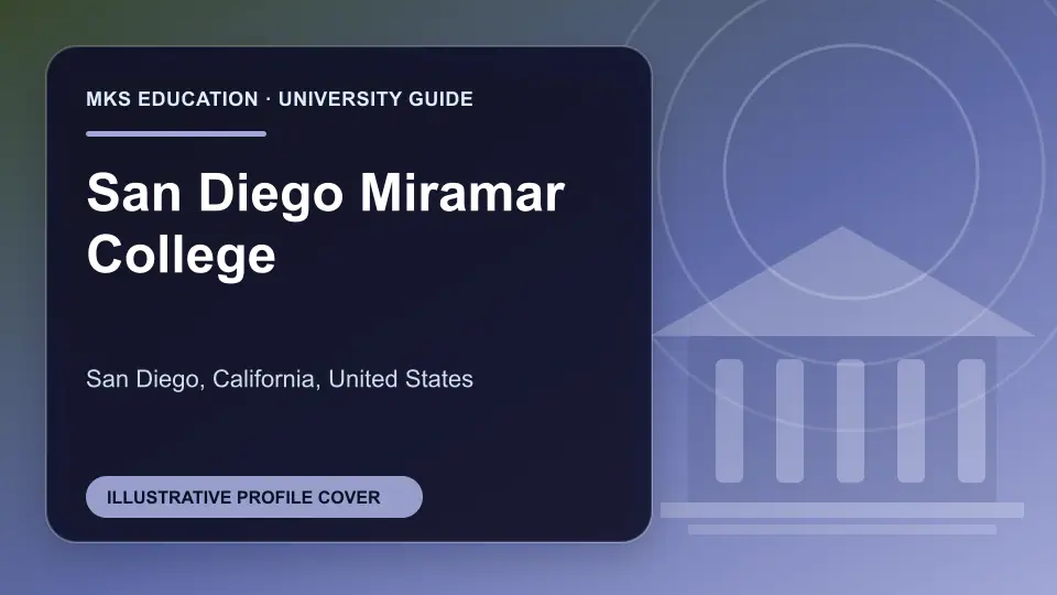 Illustrative MKS Education profile cover for San Diego Miramar College in the USA