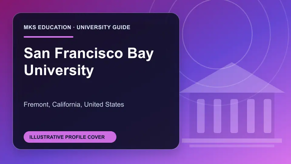 Illustrative MKS Education profile cover for San Francisco Bay University in the USA