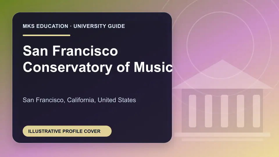 Illustrative MKS Education profile cover for San Francisco Conservatory of Music in the USA