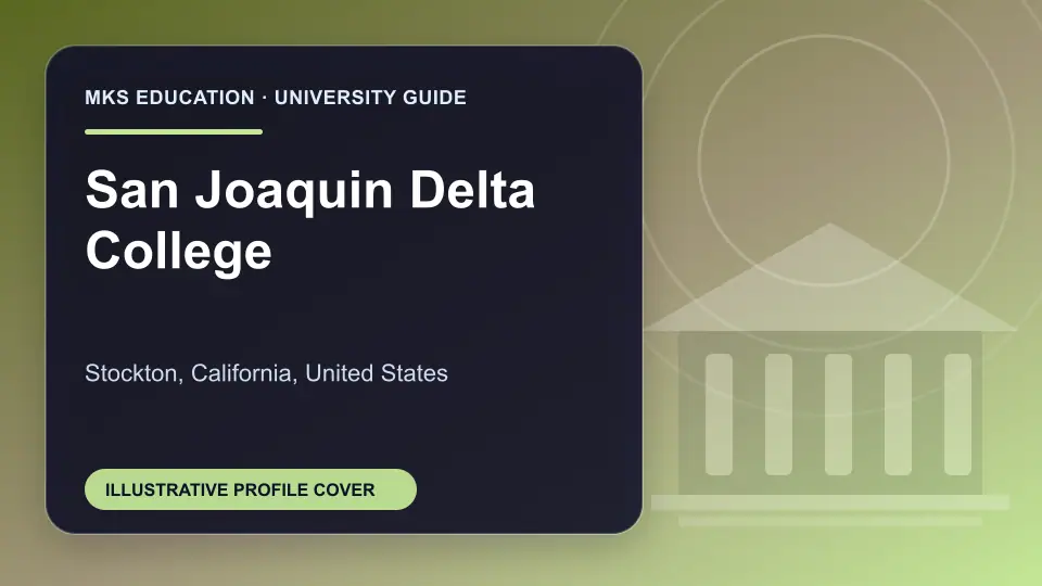Illustrative MKS Education profile cover for San Joaquin Delta College in the USA