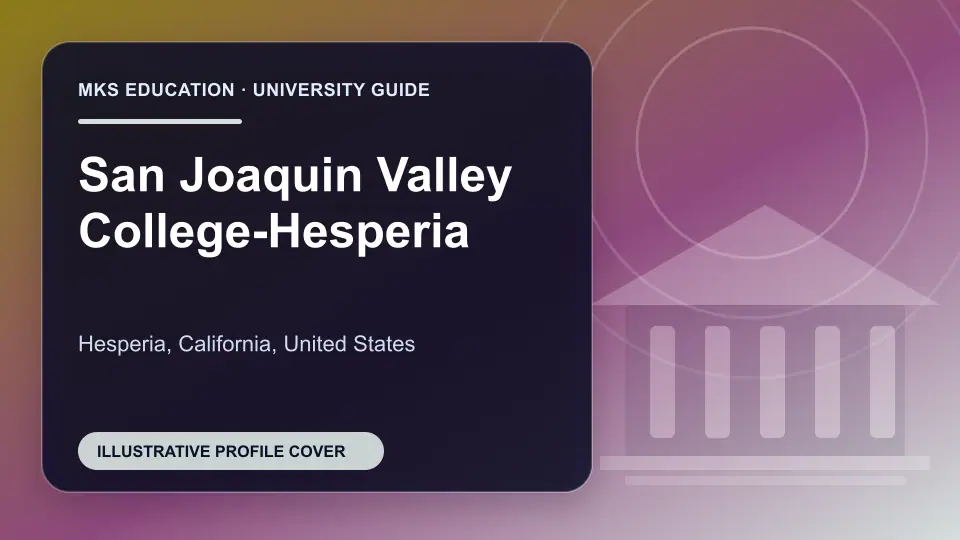 Illustrative MKS Education profile cover for San Joaquin Valley College-Hesperia in the USA