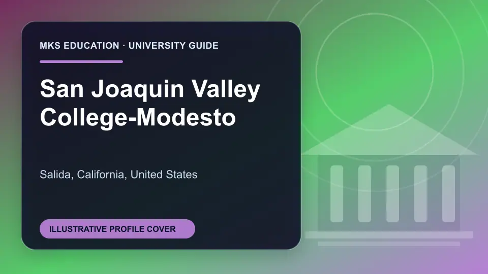 Illustrative MKS Education profile cover for San Joaquin Valley College-Modesto in the USA