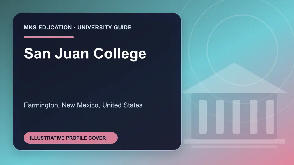 Illustrative MKS Education profile cover for San Juan College in the USA
